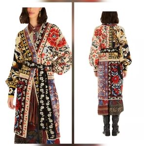 Farm Rio Floral Patchwork Midi Cardigan